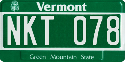 VT license plate NKT078