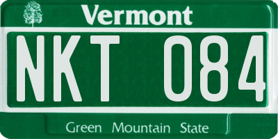 VT license plate NKT084