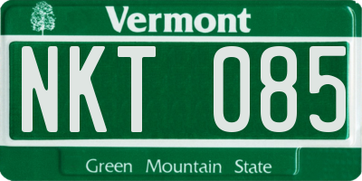 VT license plate NKT085