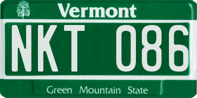 VT license plate NKT086