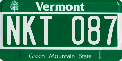 VT license plate NKT087
