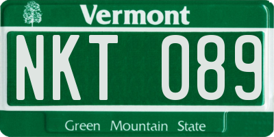 VT license plate NKT089