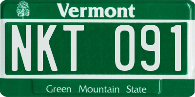 VT license plate NKT091