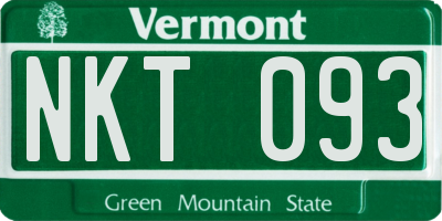 VT license plate NKT093