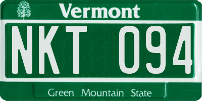 VT license plate NKT094