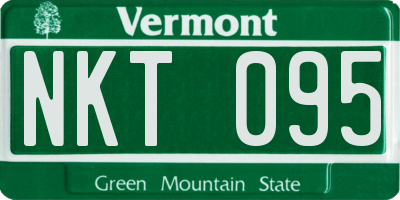 VT license plate NKT095