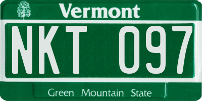 VT license plate NKT097