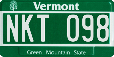 VT license plate NKT098