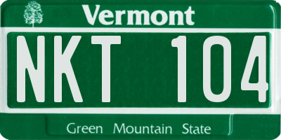 VT license plate NKT104