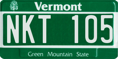 VT license plate NKT105