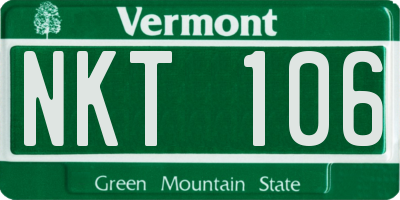 VT license plate NKT106