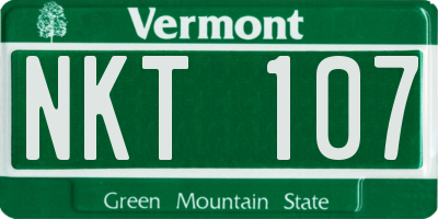 VT license plate NKT107