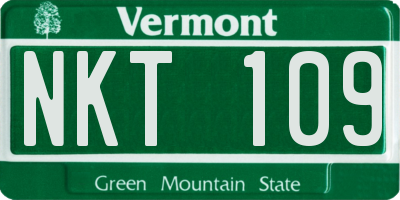 VT license plate NKT109
