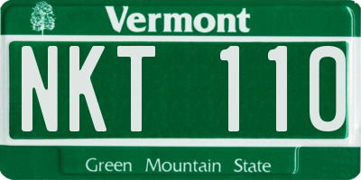 VT license plate NKT110