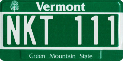 VT license plate NKT111