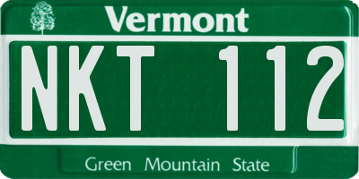 VT license plate NKT112