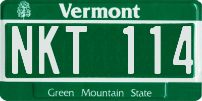 VT license plate NKT114