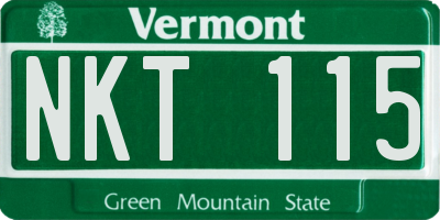 VT license plate NKT115