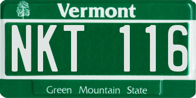 VT license plate NKT116