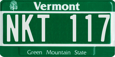 VT license plate NKT117