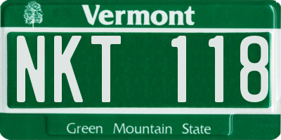 VT license plate NKT118