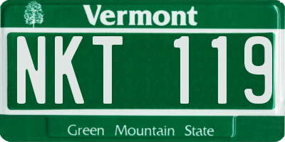 VT license plate NKT119