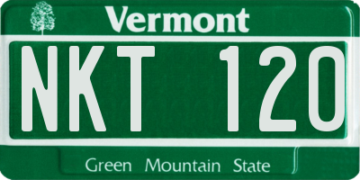 VT license plate NKT120