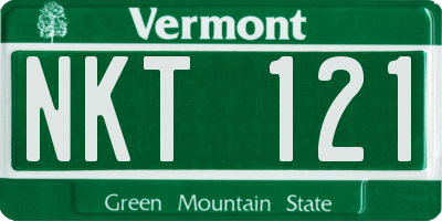 VT license plate NKT121