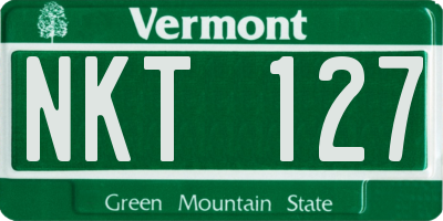 VT license plate NKT127