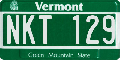 VT license plate NKT129
