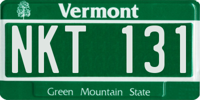 VT license plate NKT131