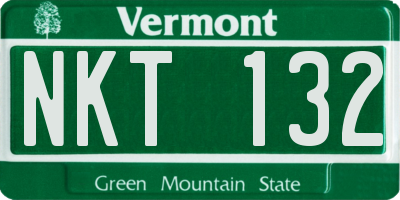 VT license plate NKT132