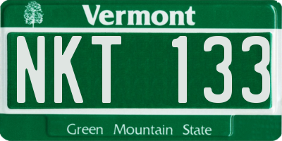 VT license plate NKT133