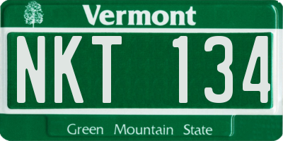 VT license plate NKT134