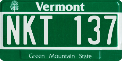 VT license plate NKT137