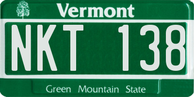 VT license plate NKT138