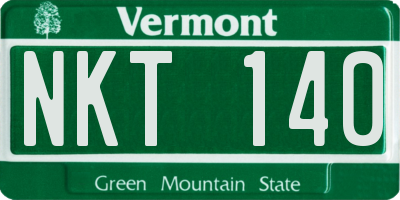 VT license plate NKT140