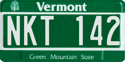 VT license plate NKT142