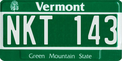 VT license plate NKT143