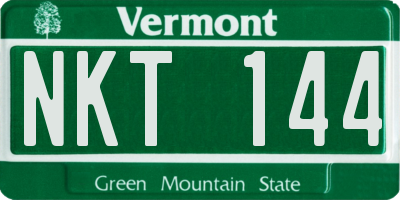 VT license plate NKT144