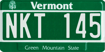 VT license plate NKT145