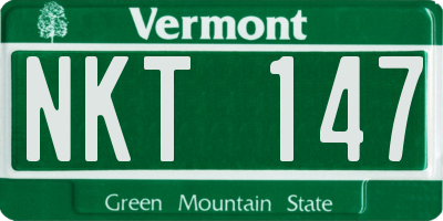 VT license plate NKT147
