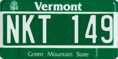 VT license plate NKT149