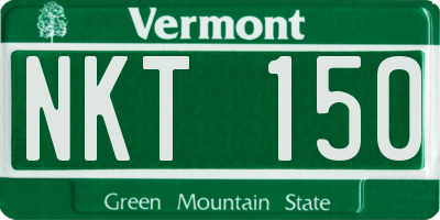 VT license plate NKT150