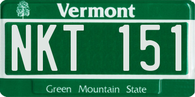 VT license plate NKT151