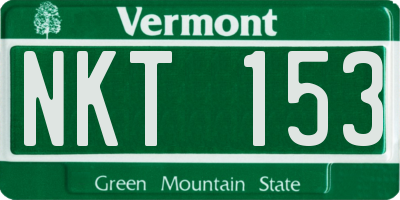 VT license plate NKT153