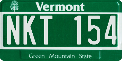 VT license plate NKT154