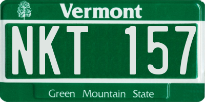 VT license plate NKT157