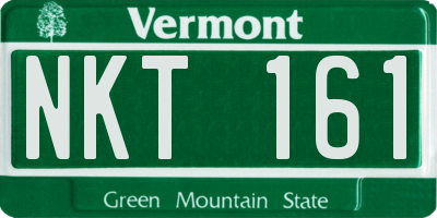 VT license plate NKT161