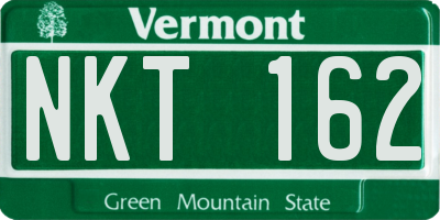 VT license plate NKT162